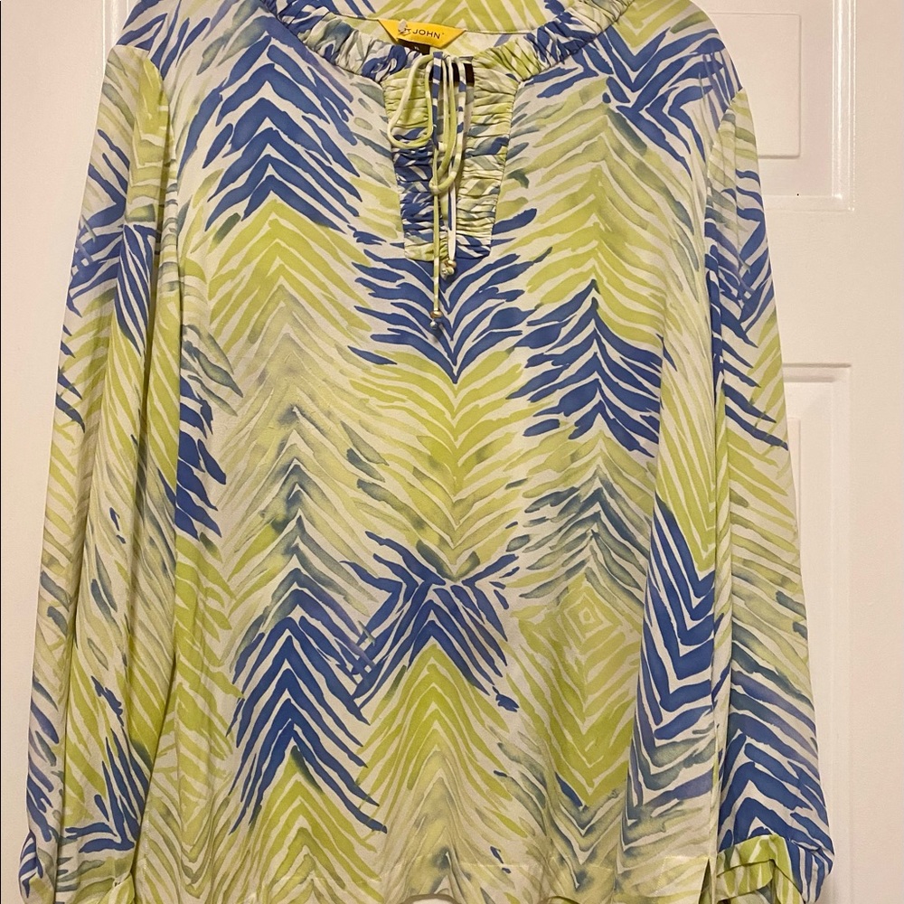 St John Silk Blouse size XL